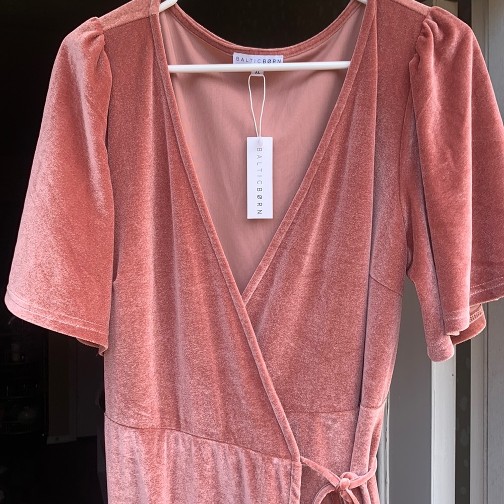 Velvet Flutter Sleeve Wrap Maxi